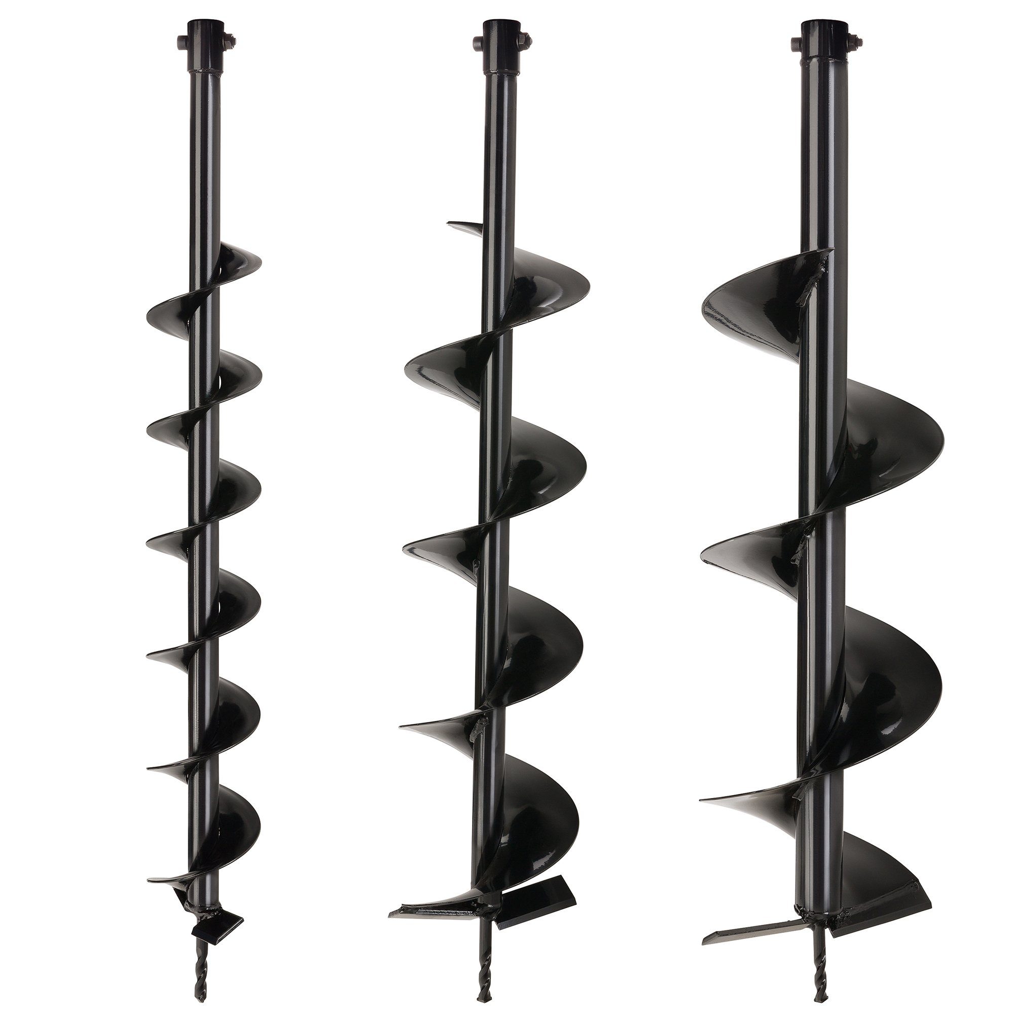 Arebos Erdbohrer Benzin, mit Ölstandglas, Spritpumpe und Entlüftungsventil, 3x Bohreraufsätze (100, 150 und 200 mm), 1x Toolkit