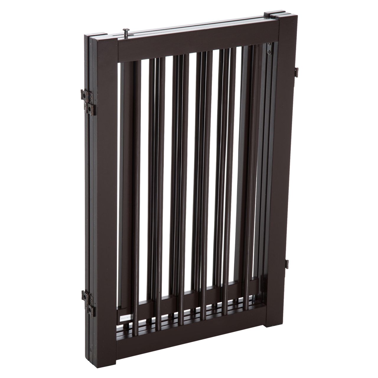 PawHut Absperrgitter für Hunde Schutzgitter Hundegitter Türschutzgitter Dunkelbraun 155 x 1,5 x 76 cm