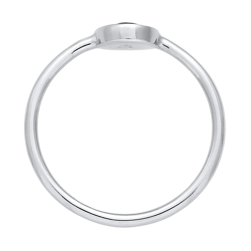 Elli Elli Bague Femmes Pile Solitaire Filigrane avec Émail Noir en Argent Sterling 925 Bague