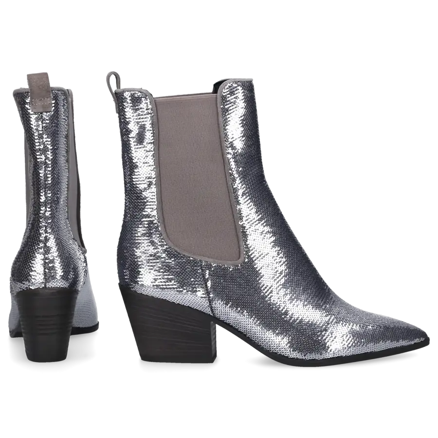 305 SOBE - Chelsea Boots ROCKET Pailletten - grau