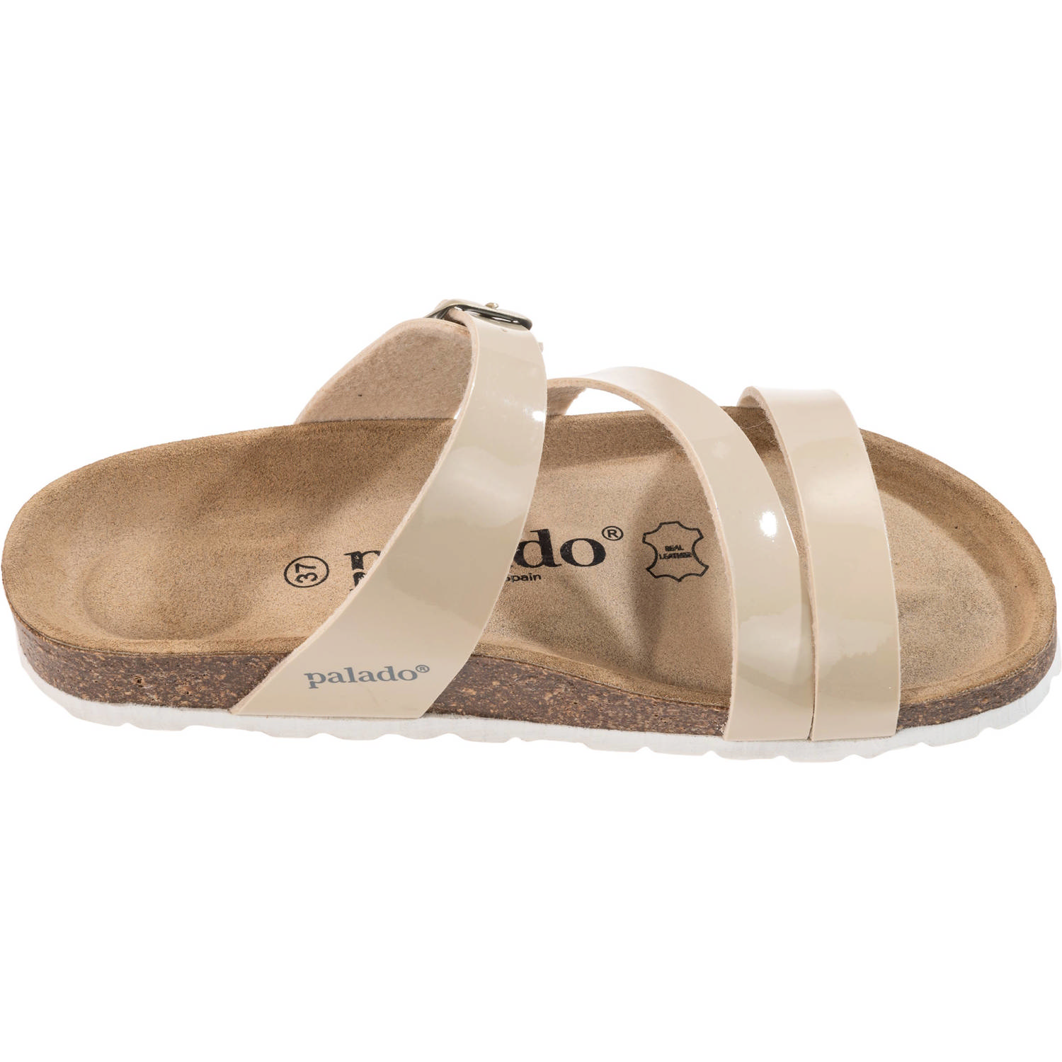 Palado Ikaria Lack, Pantoletten, Damen, Beige/Weiß