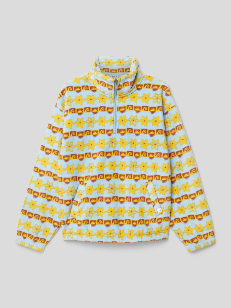 Sweatshirt mit Allover-Muster Modell 'LET IT ALL GO' in bleu