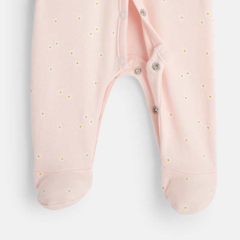 Pyjama bébé en coton interlock bio rose Absorba
