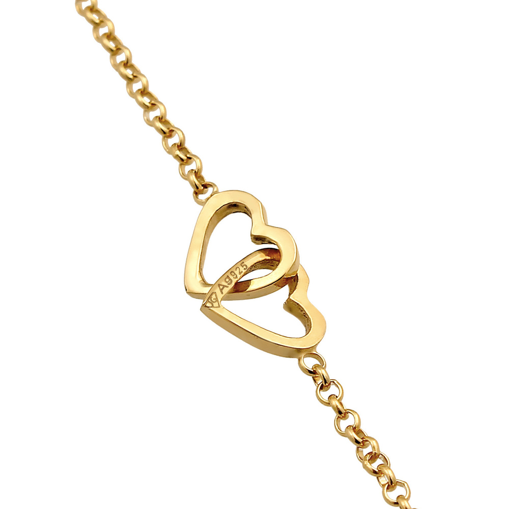 Elli Elli Bracelet de Cheville Coeur Bracelet Femme - (925/1000) Argent Bijoux