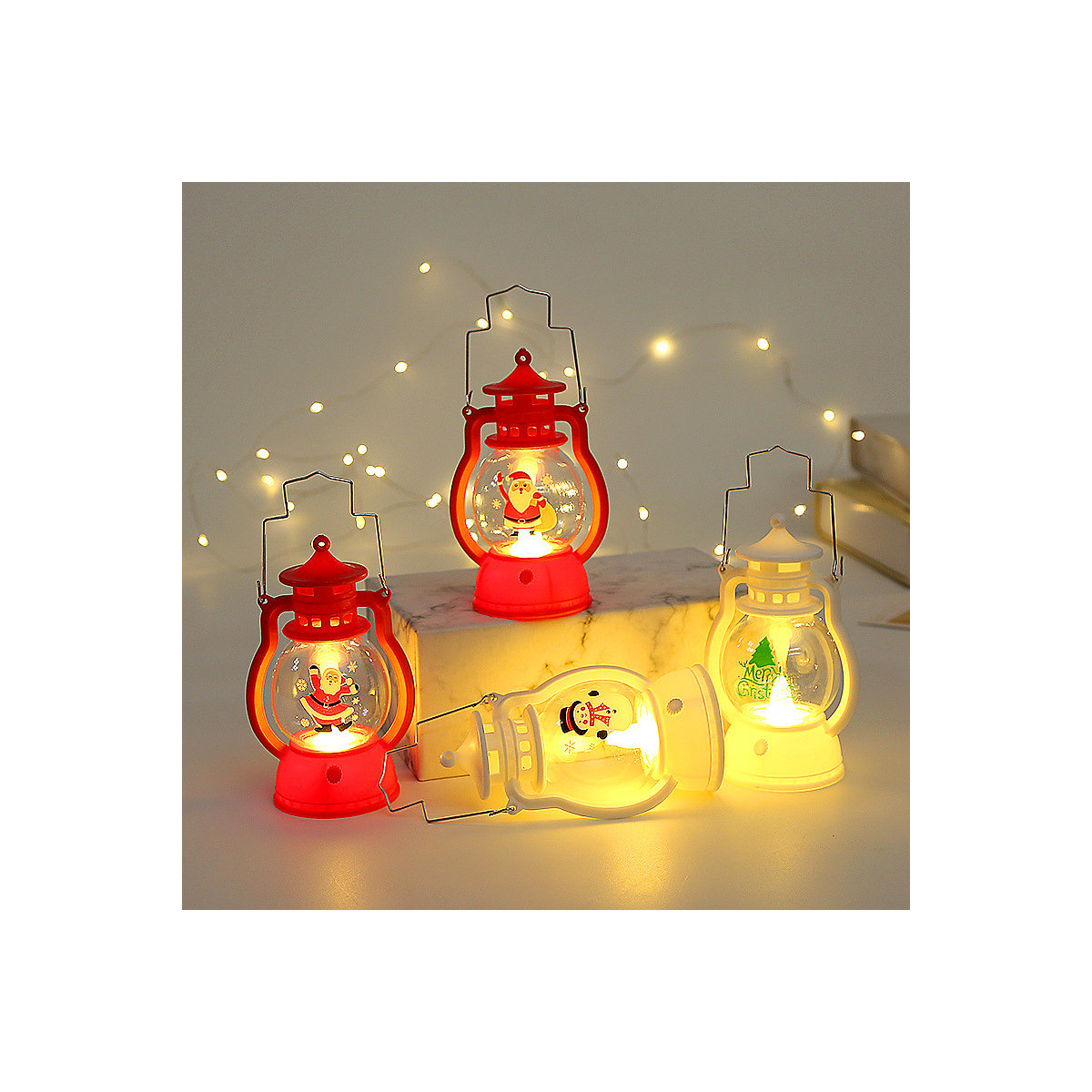 Tragbare kleine LED-Öllampe für Weihnachtsdekorationen Alter Mann Schneemann Weihnachtsatmosphäre Kinder tragbare Lampe