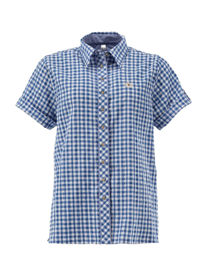 OS-Trachten Trachtenbluse Tadora in mittelblau günstig kaufen