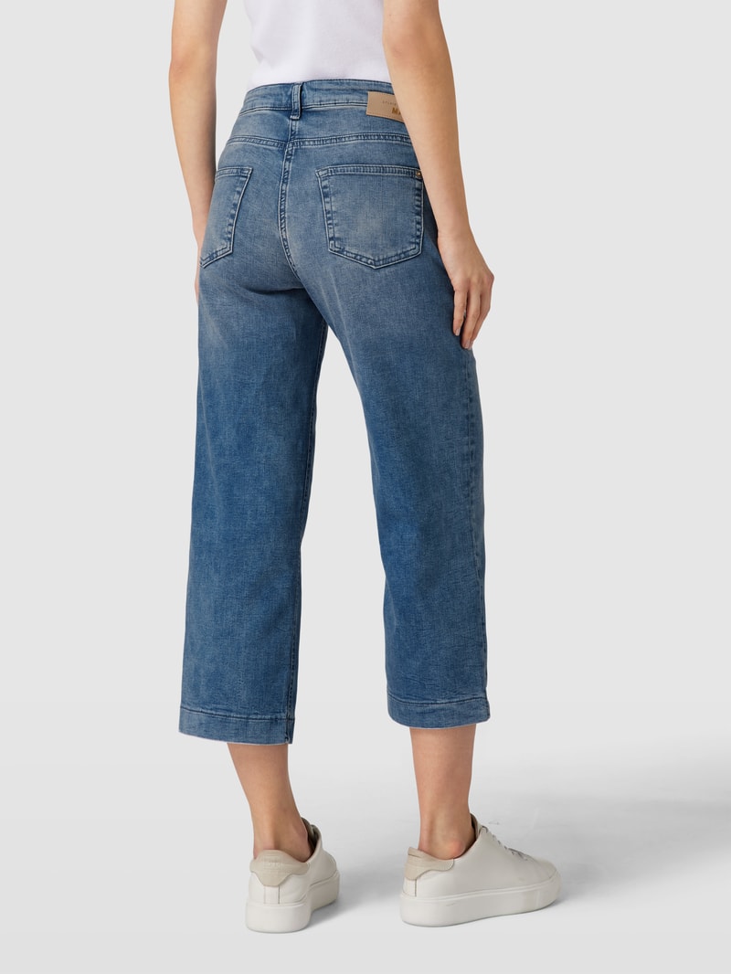 Straight Fit Jeans-Culotte mit Label-Patch Modell 'Rich' in blau