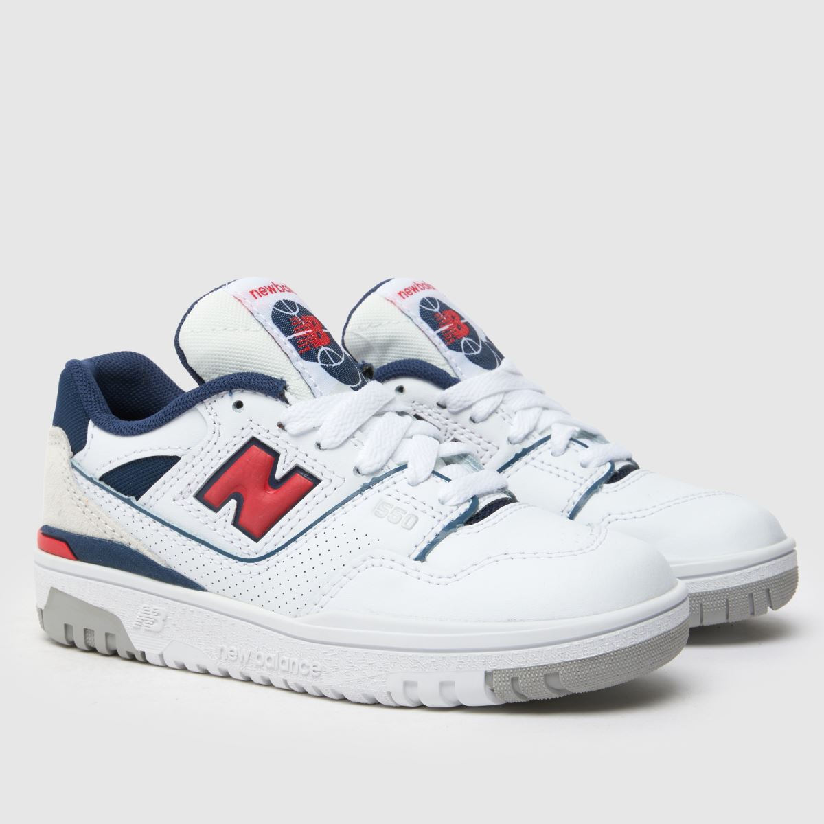 New Balance vita multifärgade 550 pojkar junior träningsskor