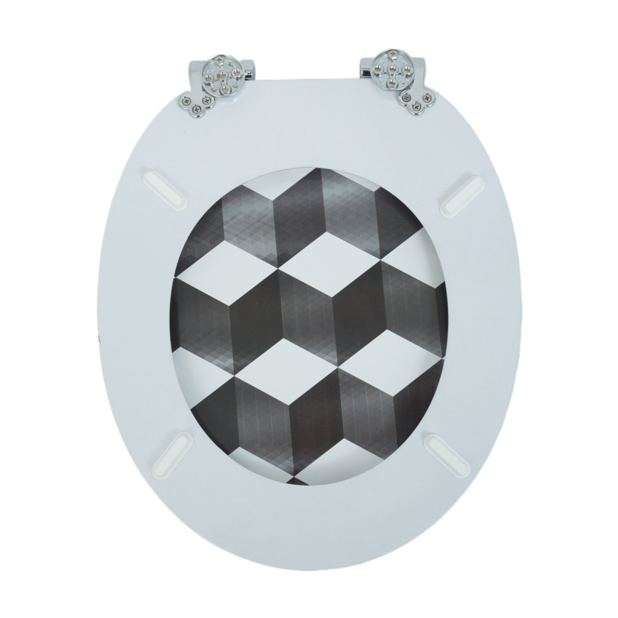 SINOBATH WC-Sitz Toilettendeckel (Toilettensitz mit Absenkautomatik, MDF-Holzkern maximale Belastung der Klobrille 200 kg), einfache Montage und Reinigung, Oval