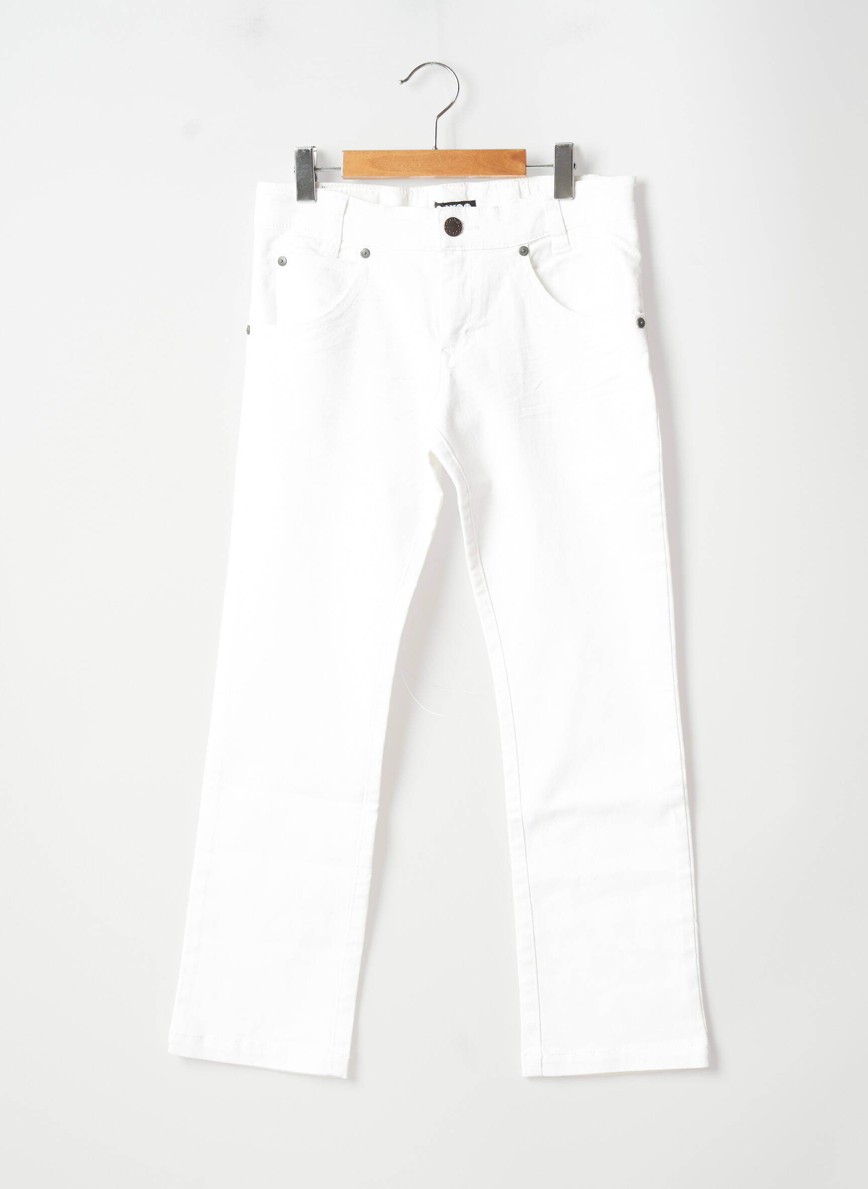 Ooxoo Jeans Coupe Droite Enfant couleur blanc