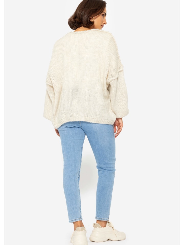 SASSYCLASSY Cardigan mit Außennähten in Beige günstig kaufen