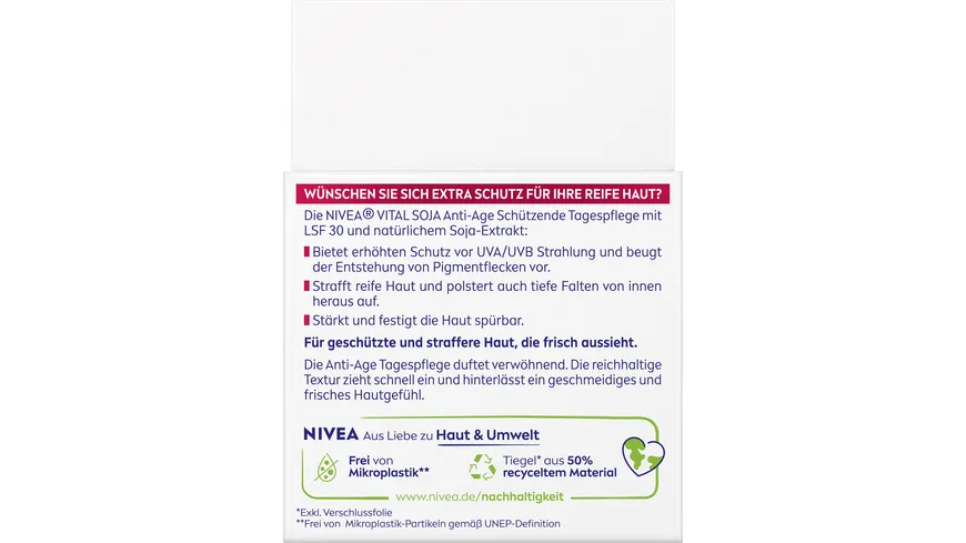 NIVEA VITAL Soja Anti-Age Schützende Tagespflege für Reife Haut LSF30 50 ml