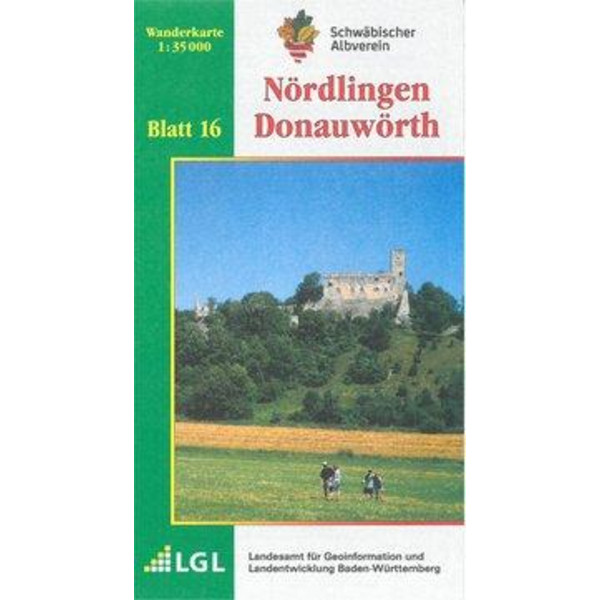 Karte des Schwäbischen Albvereins 16 Nördlingen - Donauwörth 1 : 35 000 - Wanderkarte