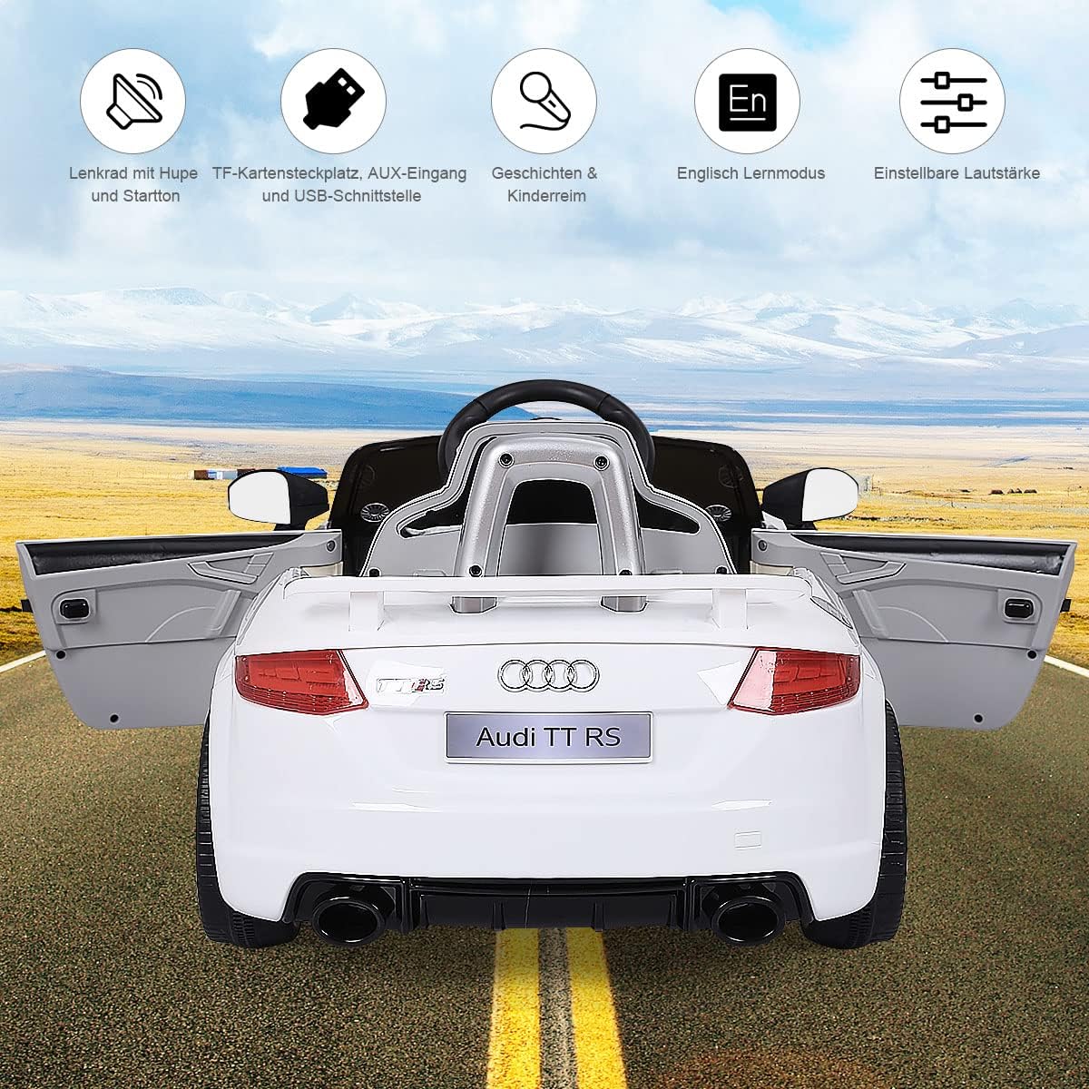 Costway 12V Audi Kinderauto mit 2,4G-Fernbedienung