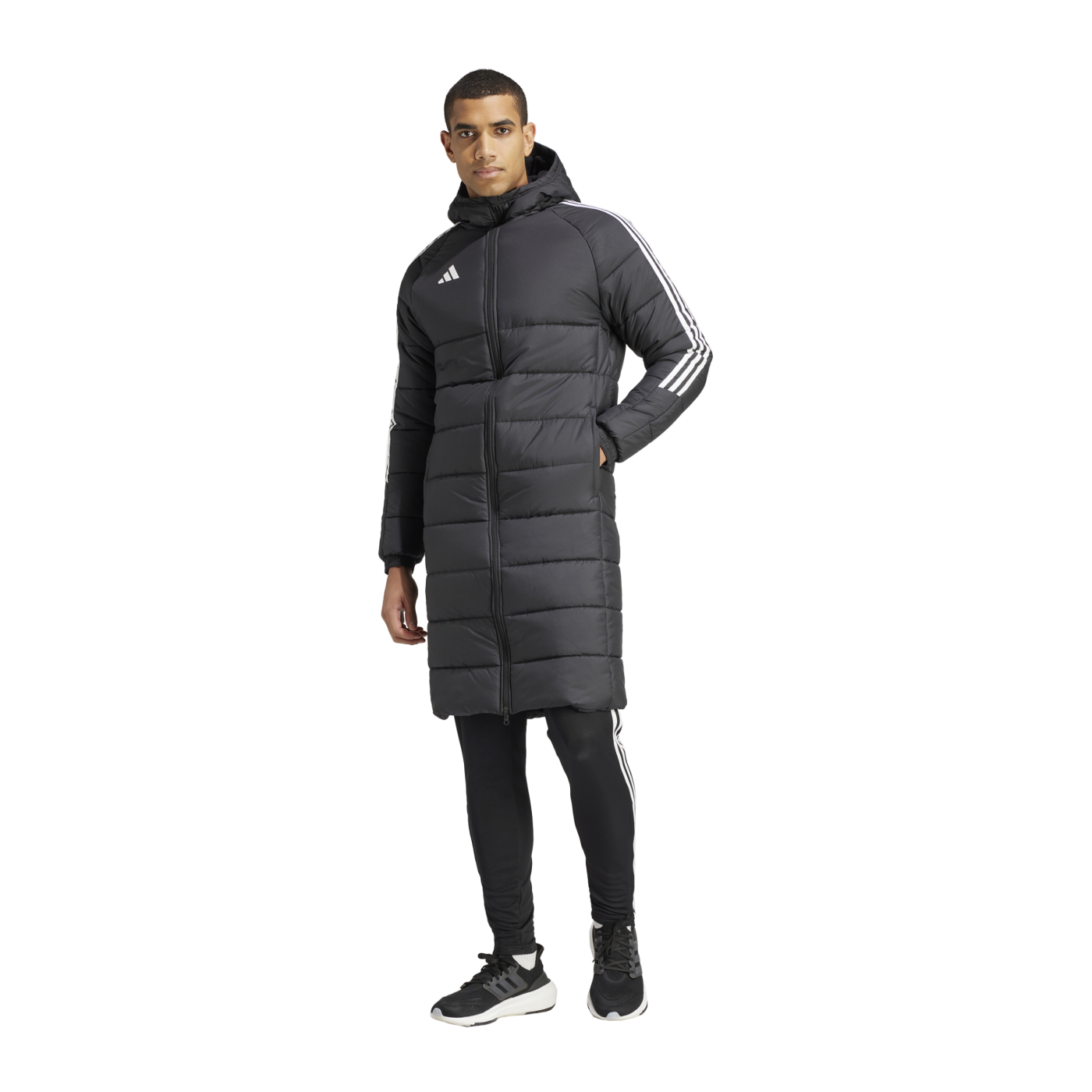 adidas Tiro 24 Long Coachjacke Schwarz Weiss Laufschuh