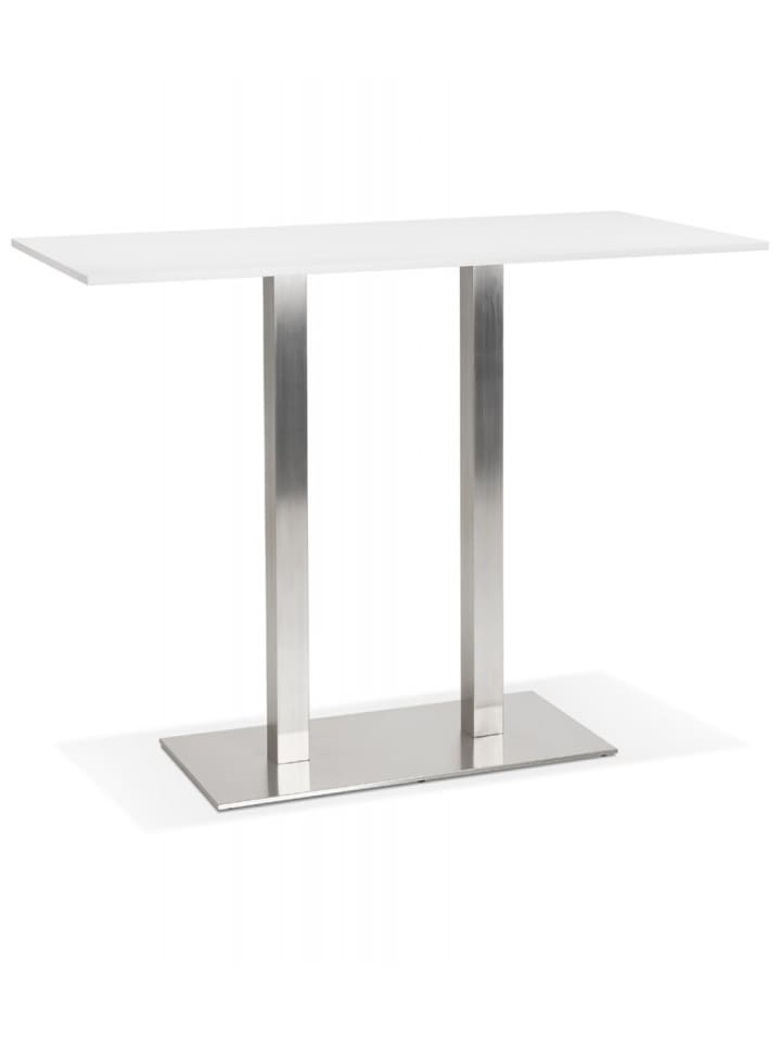 KADIMA DESIGN Hochtisch aus Holz Weiß mit Metallgestell | Modern Minimalistisch in Weiß günstig kaufen onesize