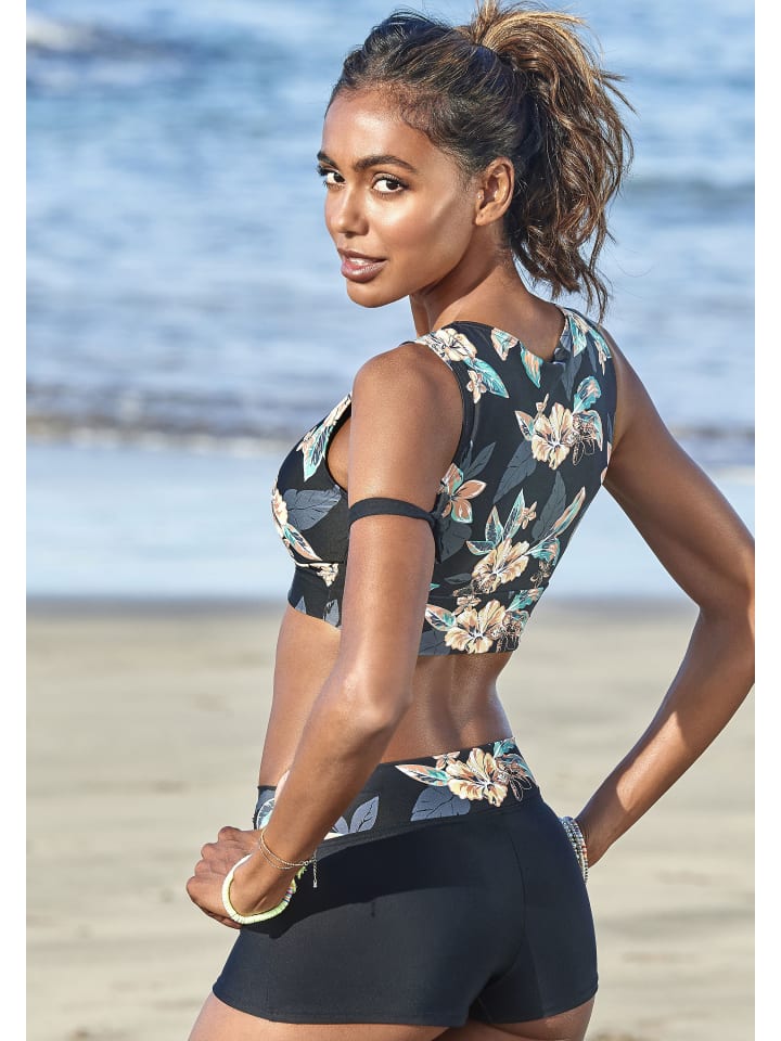 Venice Beach Triangel-Bikini-Top in schwarz-bedruckt günstig kaufen