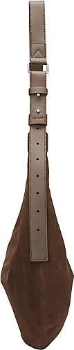 Marc O'Polo Flache Schultertasche medium aus softem Velours-Rindleder