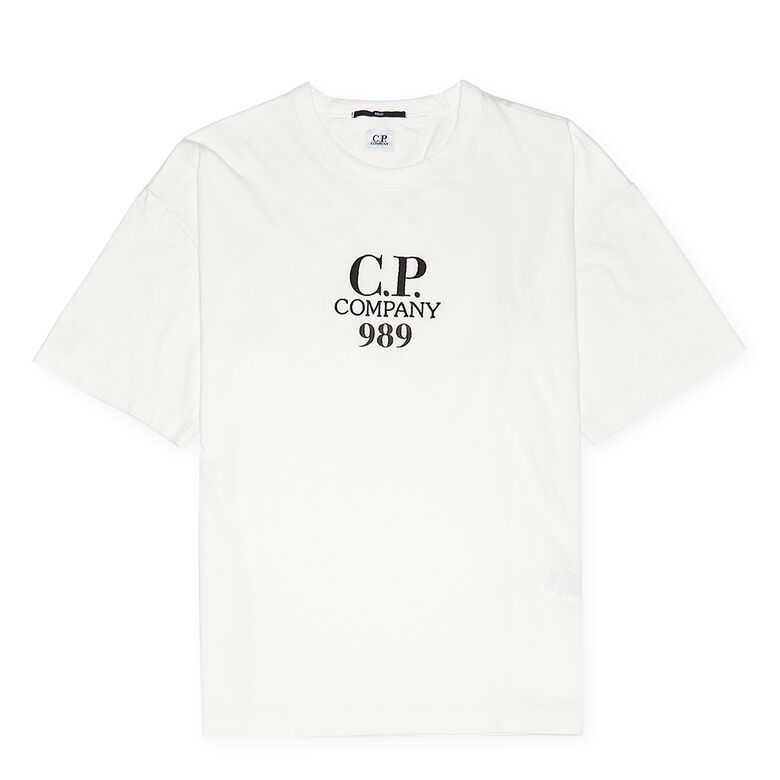 C. P. Company 20/1 Jersey Boxy Logo T-Shirt gauze white