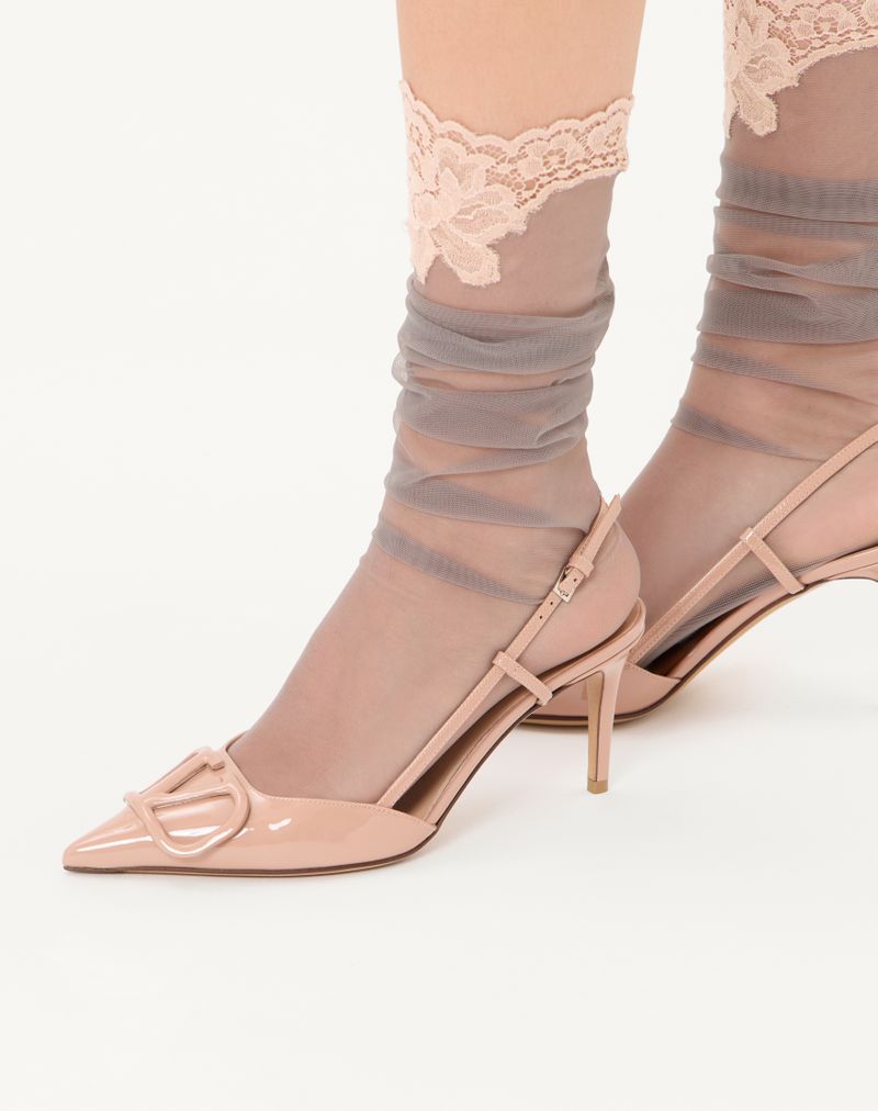 VLogo Signature Patent Slingback Pump 80mm