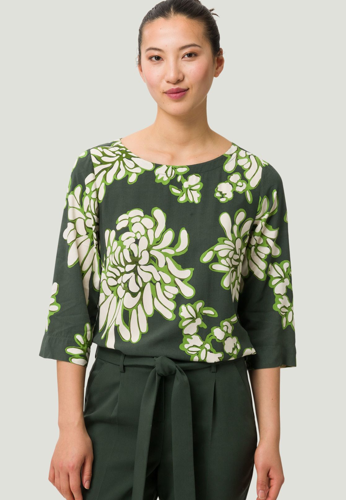 Viskosebluse 3/4 Arm mit Druck