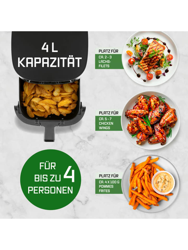 Gourmetmaxx GOURMETmaxx Heißluftfritteuse 4 l - Touch, Timer, 8 Programme und Shake-Reminde günstig kaufen onesize