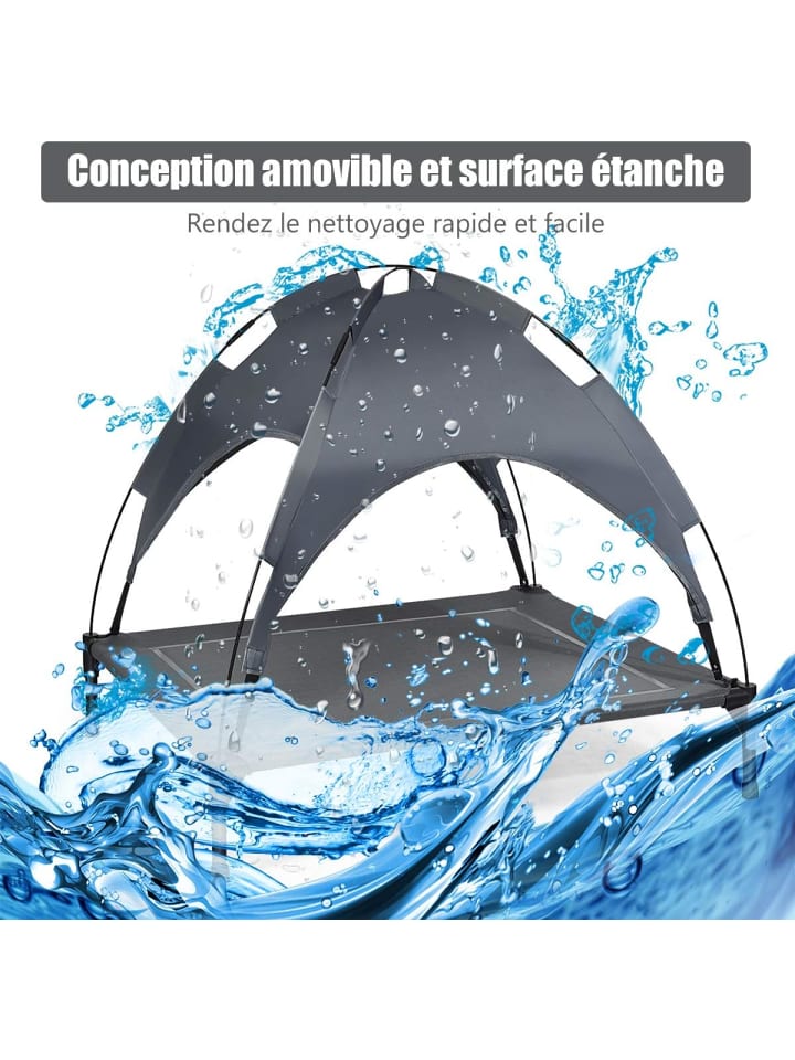 COSTWAY Hundebett mit Baldachin L in Grau günstig kaufen 90 cm