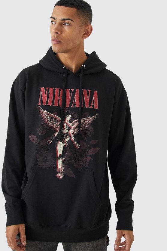 Oversize Hoodie mit Nirvana-Print