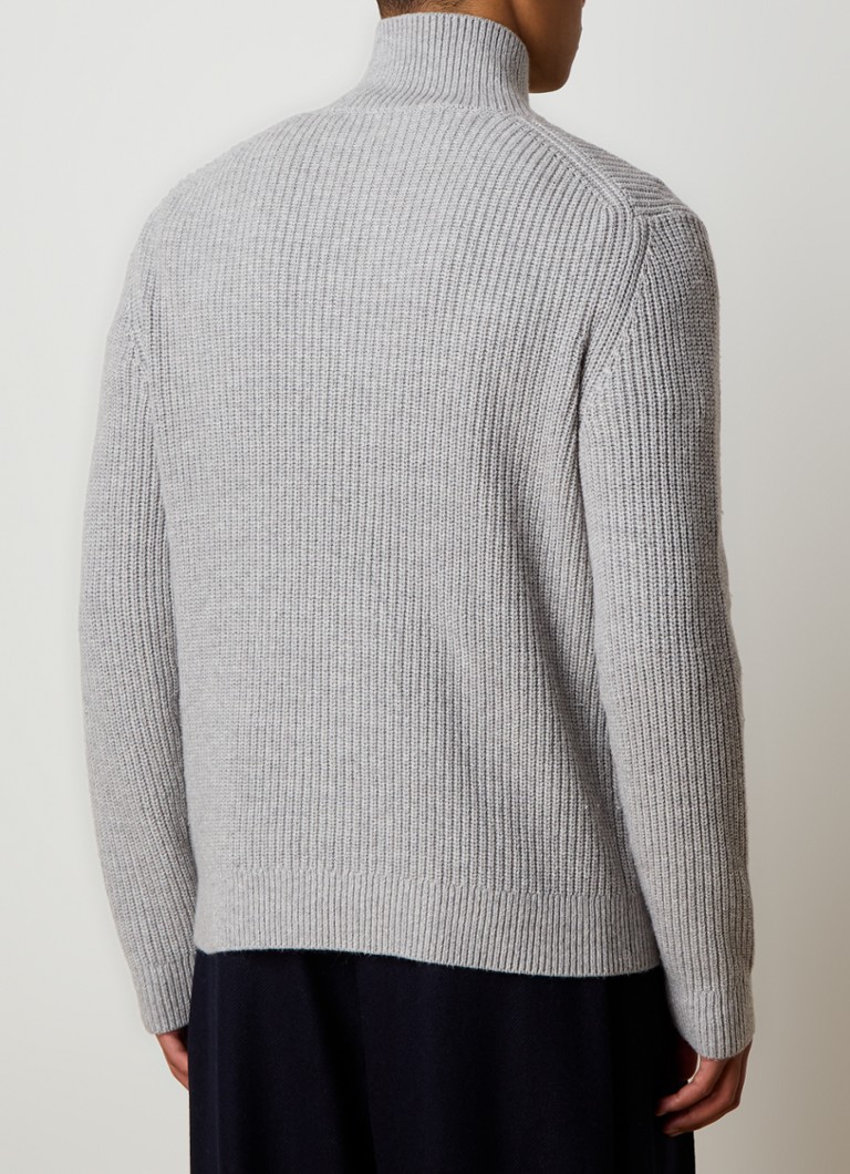 Pulover cu fermoar din amestec de lână cu nervuri JW Anderson