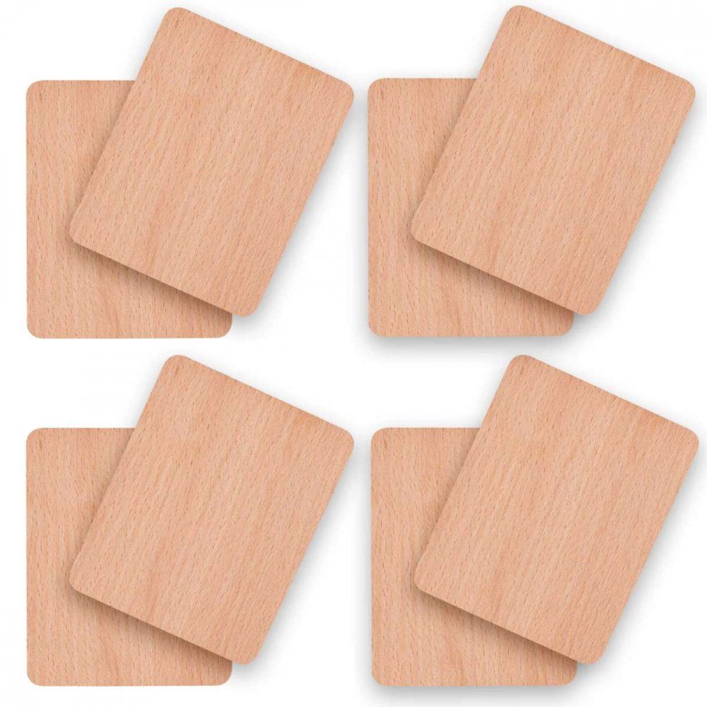 Syntrox Raclettepfännchen Syntrox Holz Untersetzer für Raclette Pfännchen 8 Stück