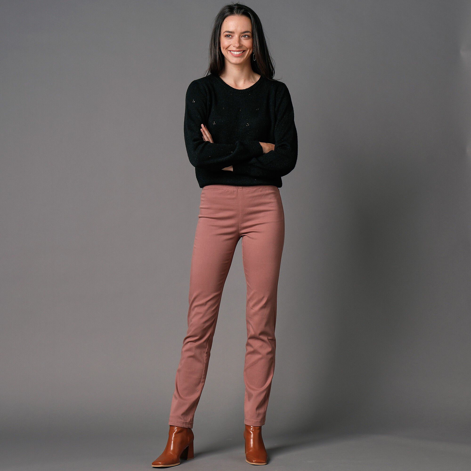 Pantalon sculptant effet ventre plat taille élastiquée