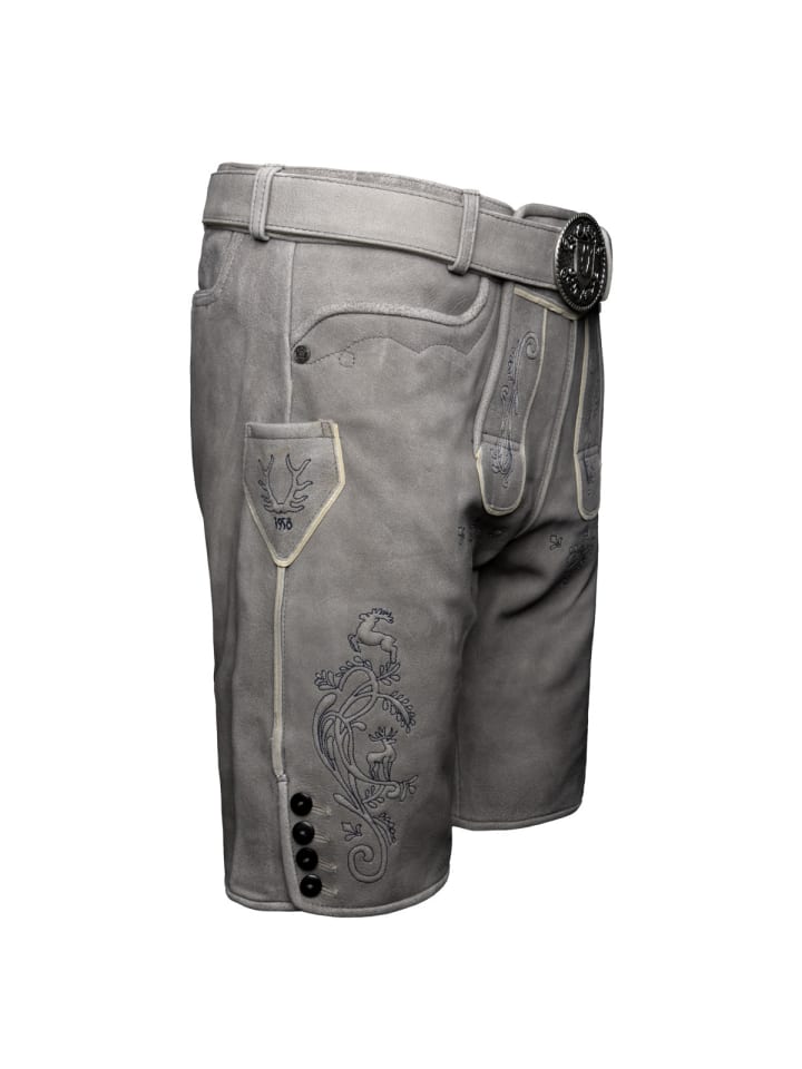 KRÜGER Lederhose Lucius in hellgrau günstig kaufen
