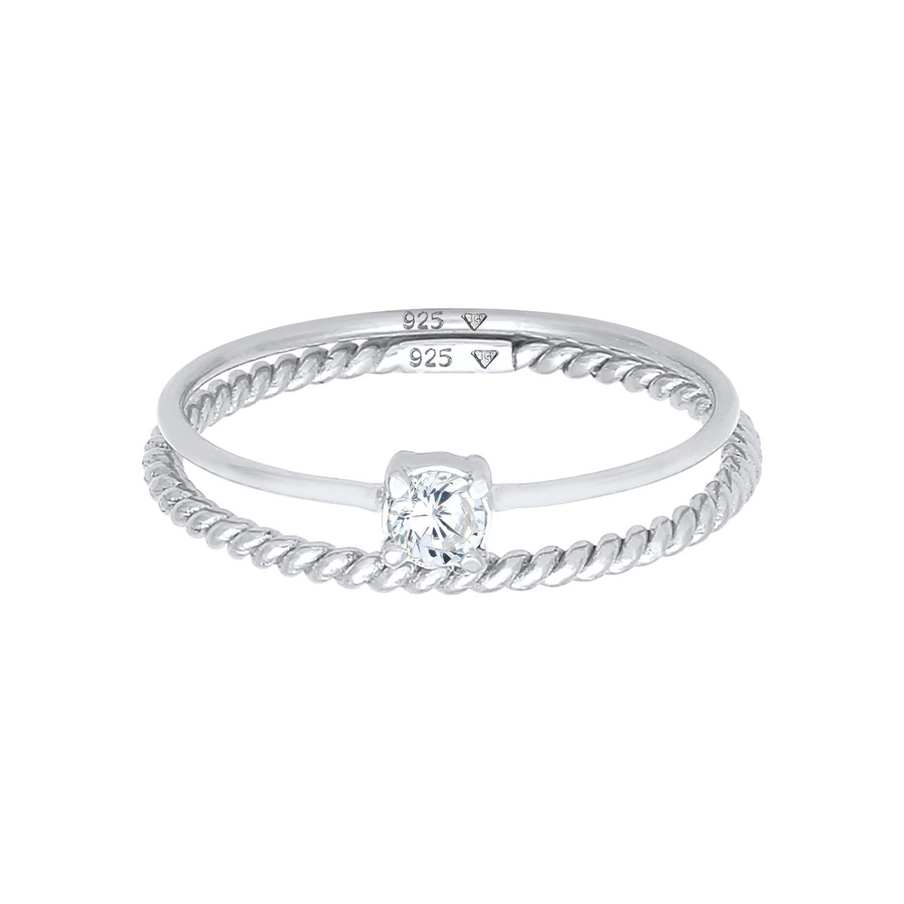 Elli Elli Bague Ensemble de bagues pour femmes Blogger Tordu Trend avec pierre de zirc Bague