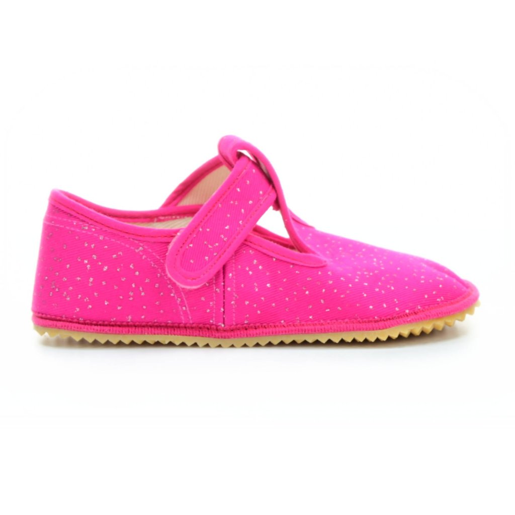 Beda Pink Shine Canvas Hausschuhe mit Hinterkappe (BF-060010 / W / OP)
