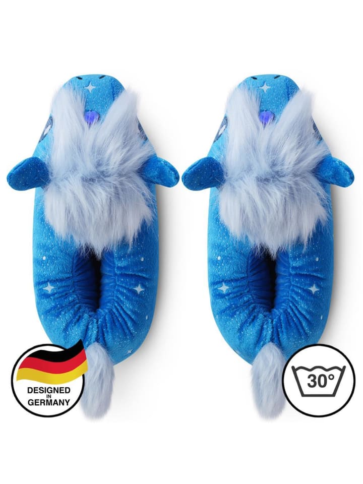 Corimori Plüsch Hausschuhe in Blau günstig kaufen 25/34