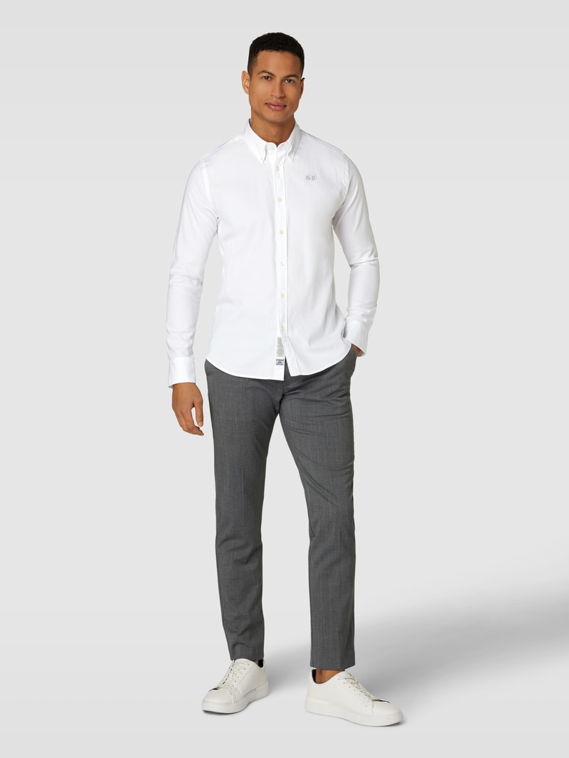 Freizeithemd mit Button-Down-Kragen in offwhite