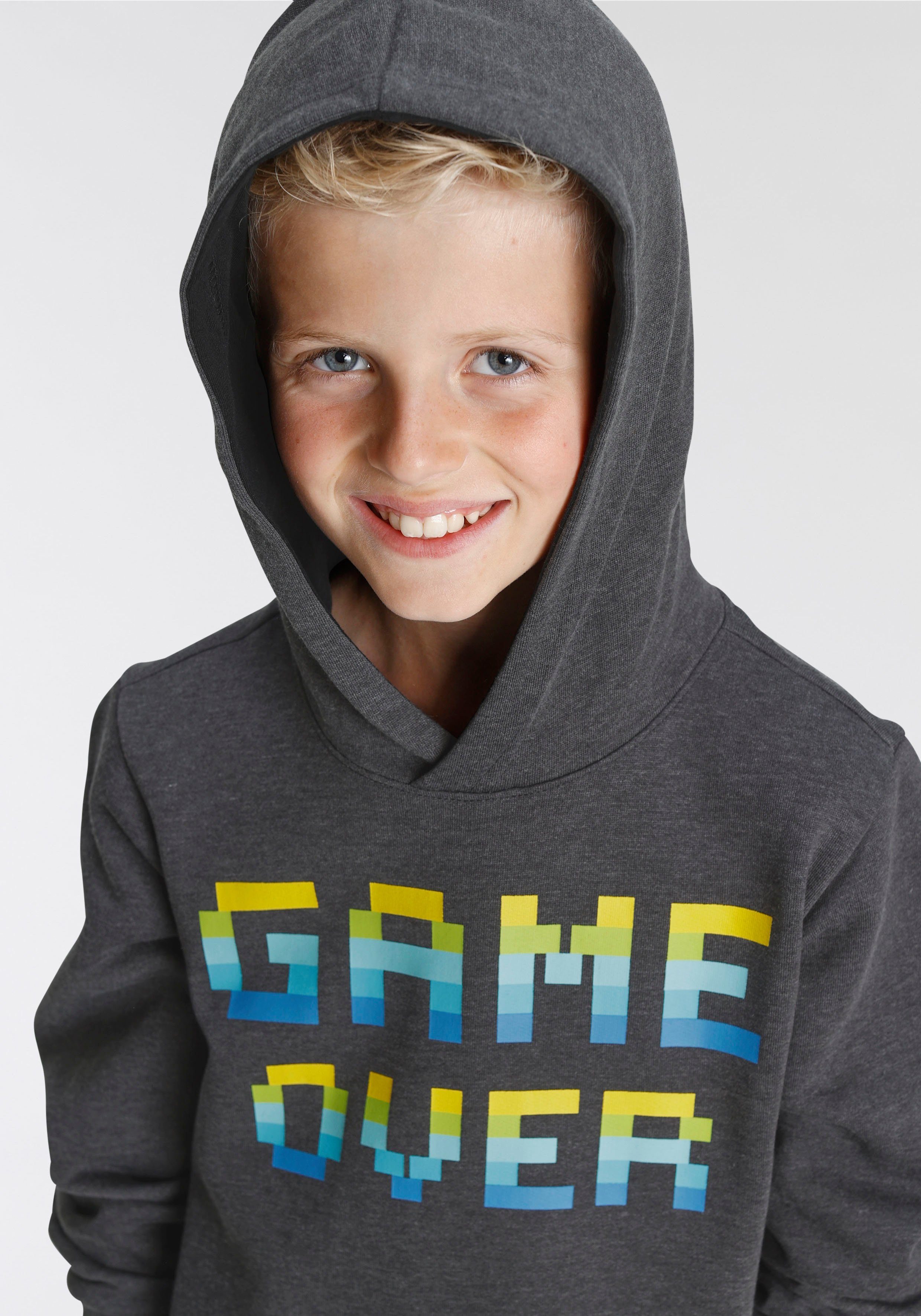 KIDSWORLD Kapuzensweatshirt GAME OVER in melierter Qualität, Spruch