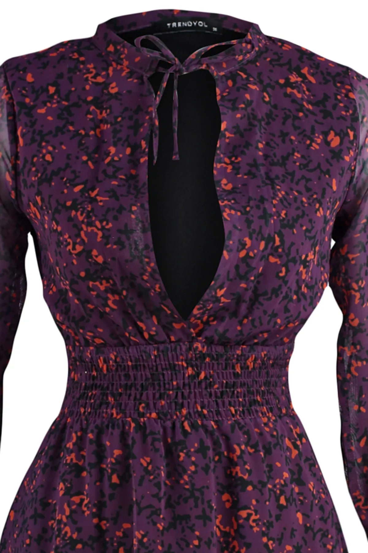 Trendyol Collection  Lilafarbenes, gewebtes Kleid mit Krawattendetails TWOAW23EL00561