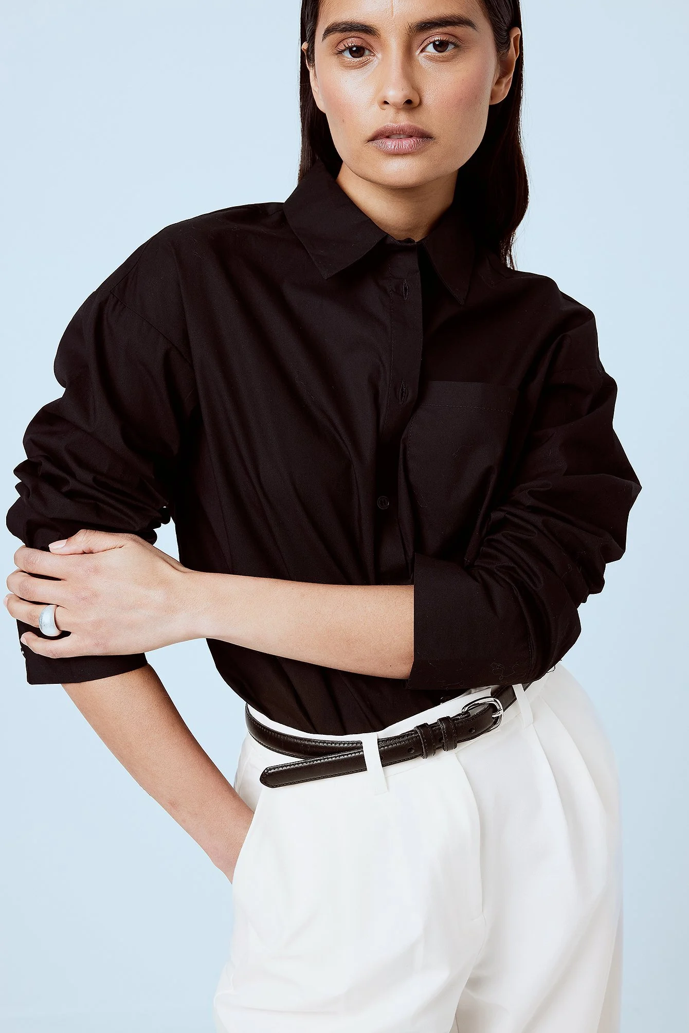 Oversize-Hemd mit Taschendetail aus Baumwolle