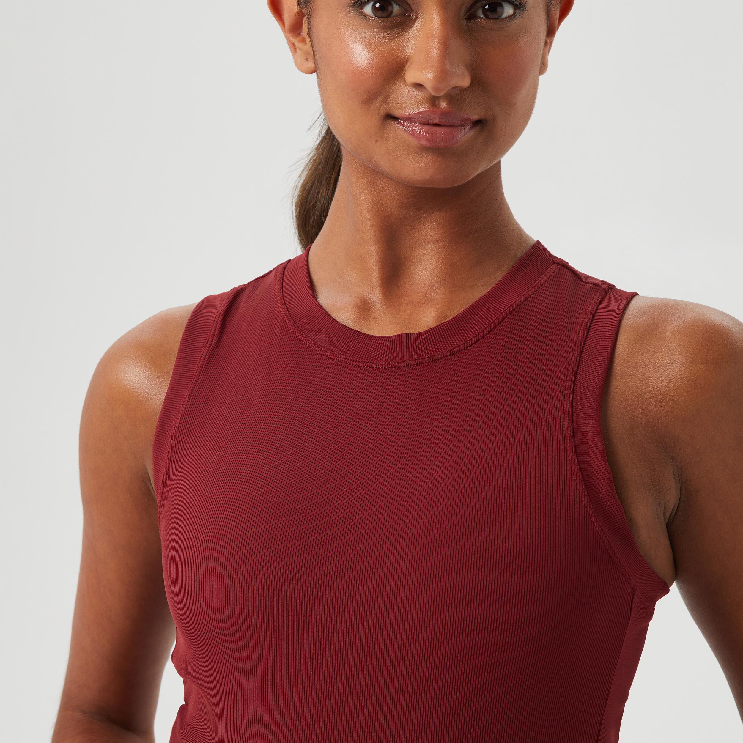 Ace Rib Pocket Tank-Top Damen - Dunkelrot
