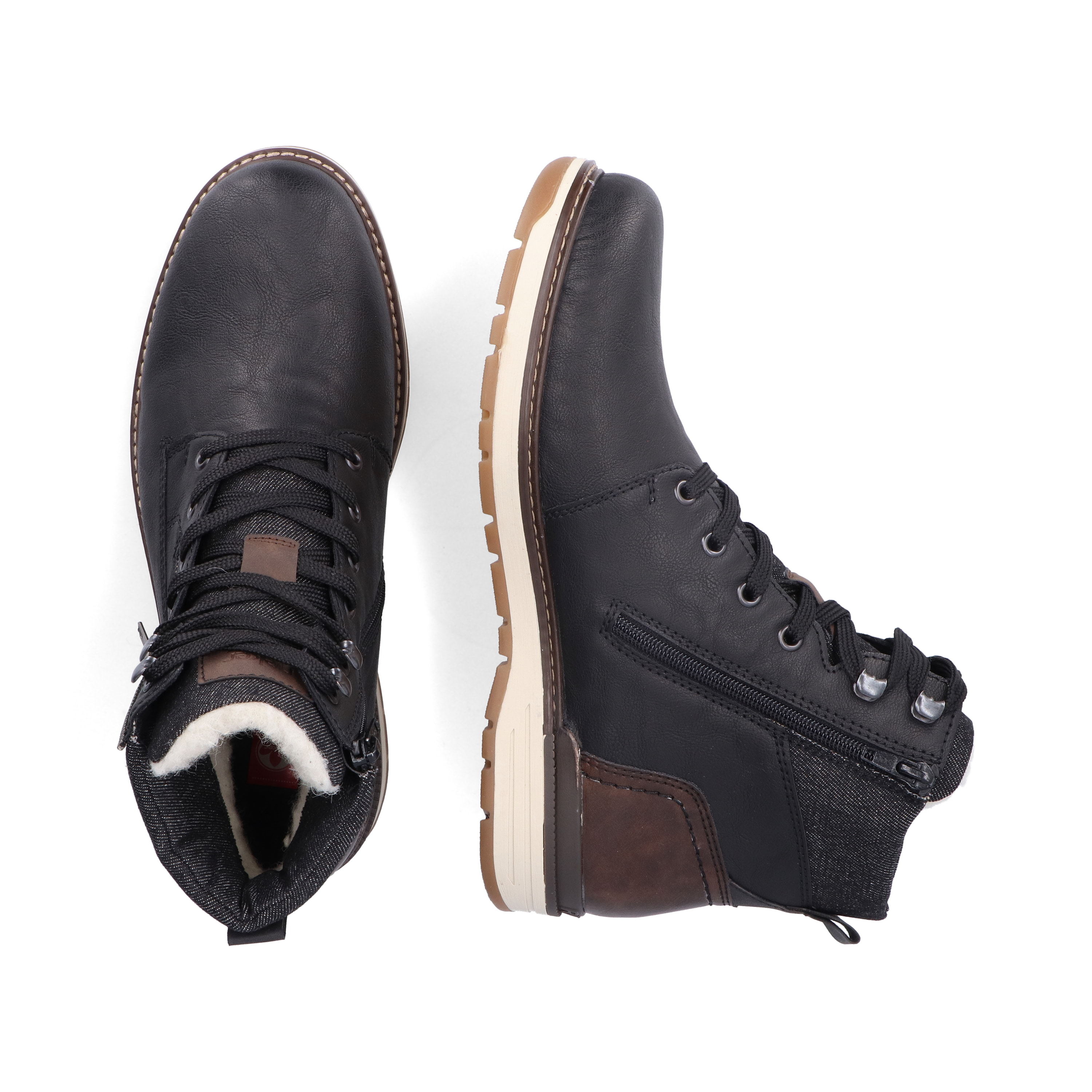 Rieker Herren Schnürstiefel nachtschwarz