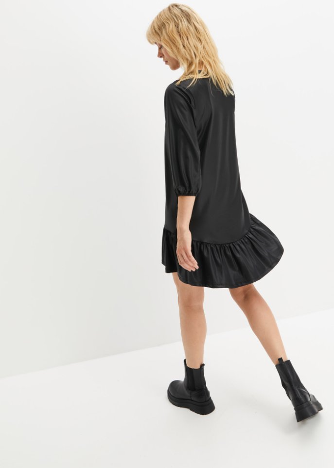 Kleid in Lederimitatoptik