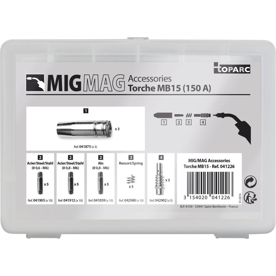 Gys 5193041226 Conjunto de acessórios MB15 para tocha MIG/MAG 150A