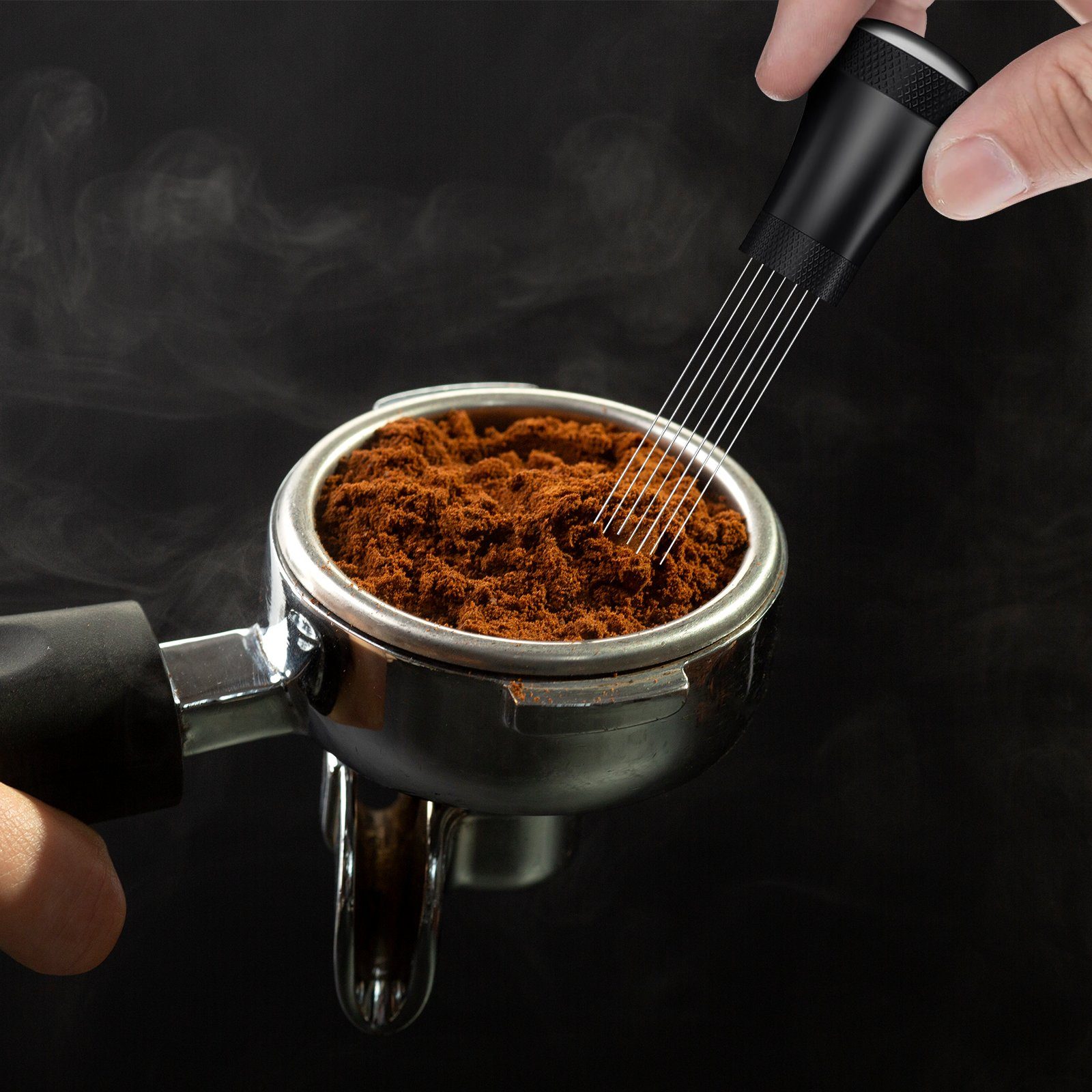 MDHAND Kaffeemühle Kaffeerührer Abnehmbar Kaffee Distributor, mit 20 Edelstahl 304 Feinen Nadeln
