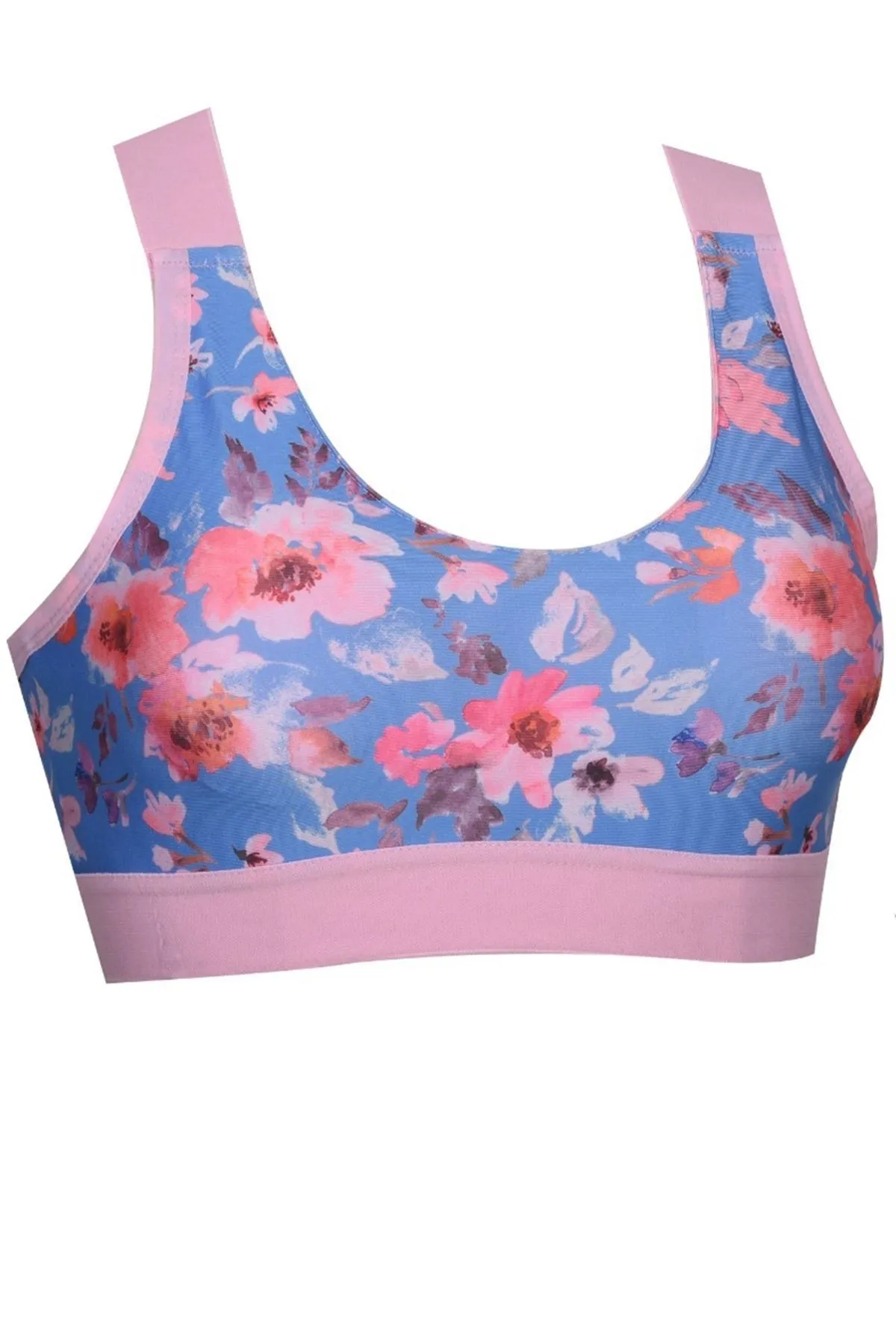 Nicoletta  Mixed-27 Damen-BH, schwammunterstützt, Sport-Bustier, gemustert, Fitness