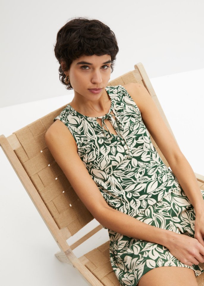 Jersey-Top mit Bindedetail in A-Linie