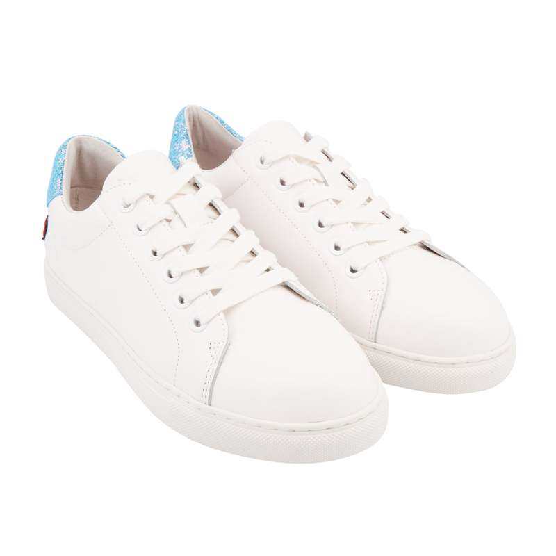 Baskets en cuir Simone glitter ciel