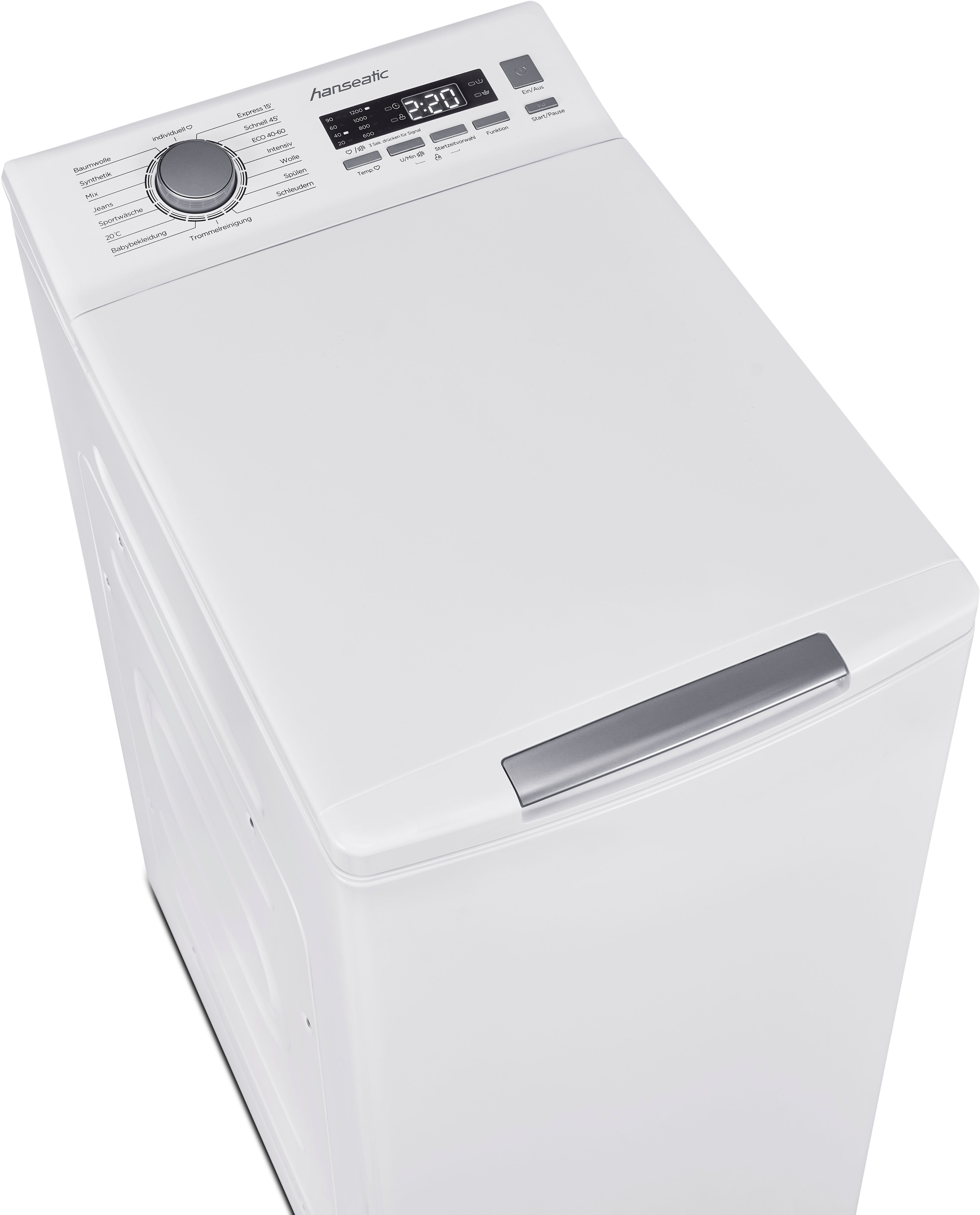 Hanseatic Waschmaschine Toplader HTW7512C, 7,5 kg, 1200 U/min, Mengenautomatik, Überlaufschutzsystem, Express Programm
