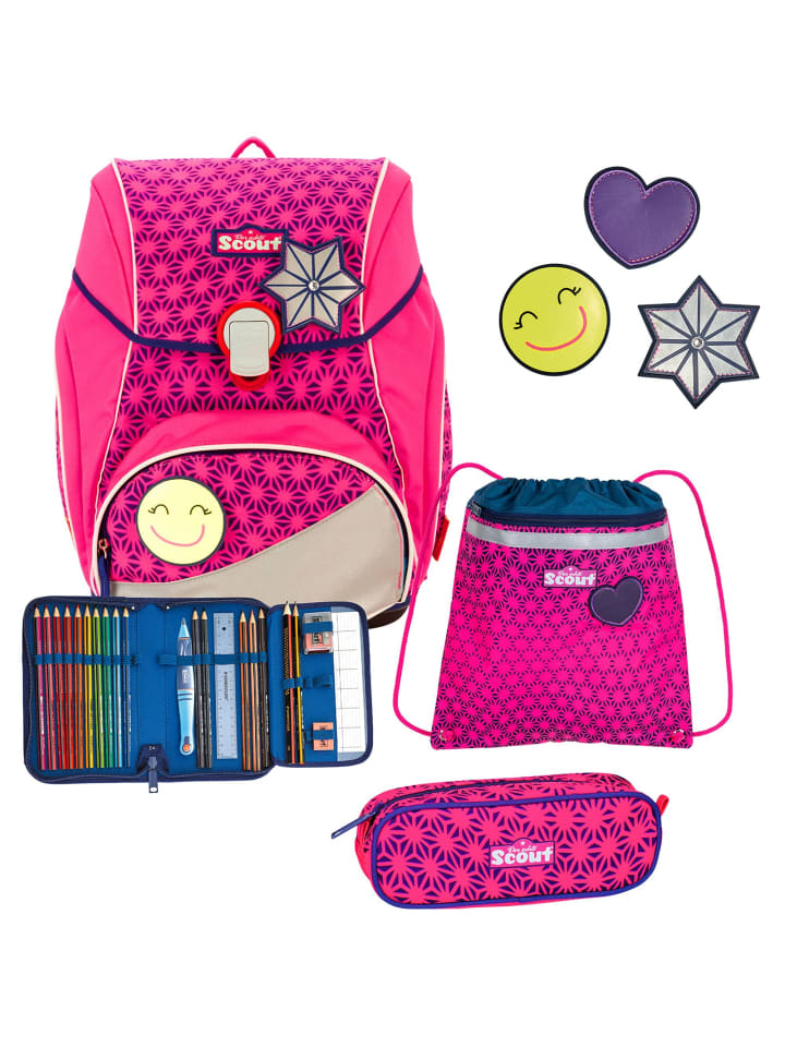 Scout Alpha Neon Safety Schulranzen-Set 4-teilig in pink glow günstig kaufen onesize