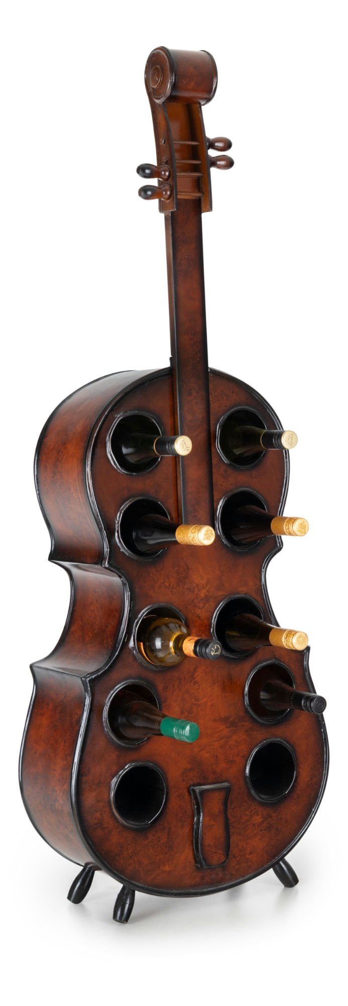 Stagecaptain Flaschenregal WR-10 Stradivino Weinregal für 10 Flaschen, Weinständer Holz stehend in Vintage-Optik 